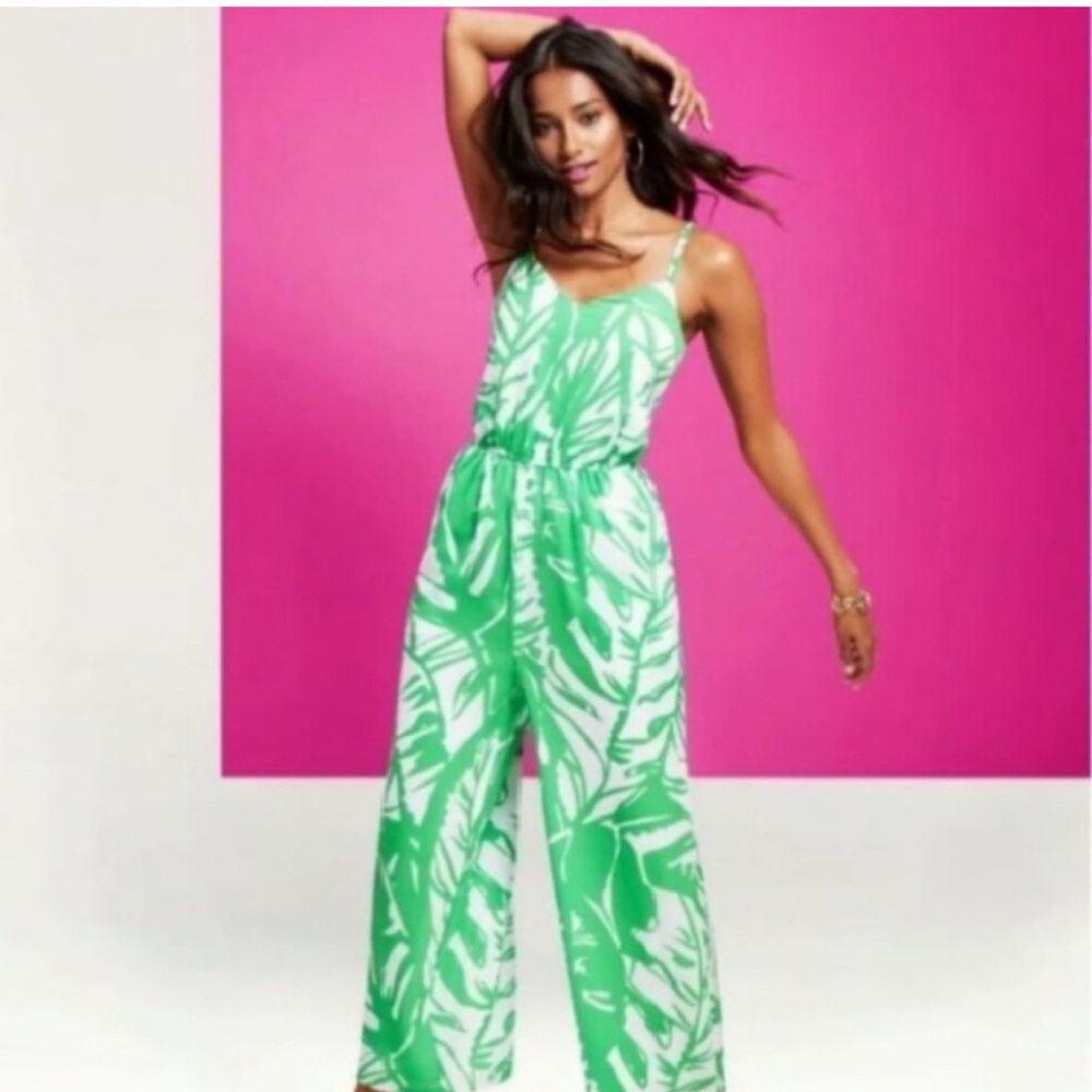 Tropical Green Leaf Print Jumpsuit by Lily Pulitzer for Target size Small